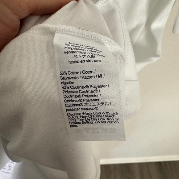 J.Crew Performance Polo Shirt Mens L White Pullover Coolmax Short Sleeve Stretch - Picture 6 of 7